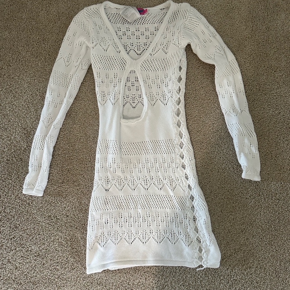 EDIKTED white crochet dress